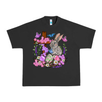 Pigment Black Easter eggs and Bunny with Cross Easter Day Urban Heavy Tee - HowdyJamesFarm