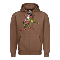 Chestnut the iommi monkey Zipper Hoodie - lanVoArt