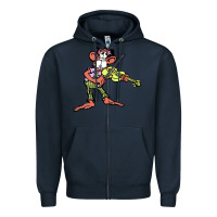 Navy the iommi monkey Zipper Hoodie - lanVoArt