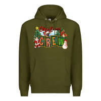 Army Green Christmas Crew Premium Hoodie - FaDigitalArtStudio