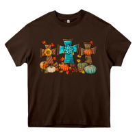 Chocolate Brown fall tree cross Heavy Core Tee - BundleAndBundleShop