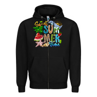 Black summer time Zipper Hoodie - CowhideDigitalArt