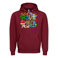 Burgundy summer time Zipper Hoodie - CowhideDigitalArt