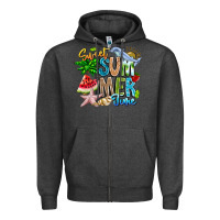 Charcoal Heather summer time Zipper Hoodie - CowhideDigitalArt