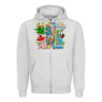 Dove Grey summer time Zipper Hoodie - CowhideDigitalArt