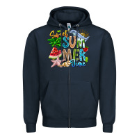 Navy summer time Zipper Hoodie - CowhideDigitalArt