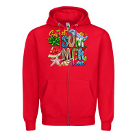 Red summer time Zipper Hoodie - CowhideDigitalArt
