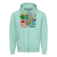 Seafoam summer time Zipper Hoodie - CowhideDigitalArt