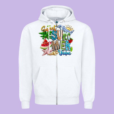 Summer Time Zipper Hoodie Designed By Cowhidedigitalart