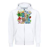 White summer time Zipper Hoodie - CowhideDigitalArt