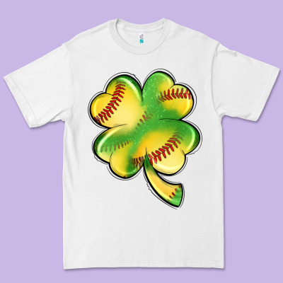 St. Patrick's Day Clover Softball Premium Tee Designed By Artiststas