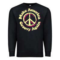 Black Make America Groovy Again Peace Sign 70S Retro Premium Sweatshirt - lanVoArt