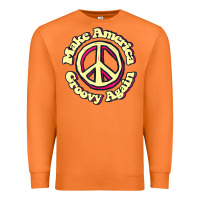 Carrot Make America Groovy Again Peace Sign 70S Retro Premium Sweatshirt - lanVoArt