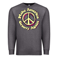 Make America Groovy Again Peace Sign 70s Retro Premium Sweatshirt | Teevron