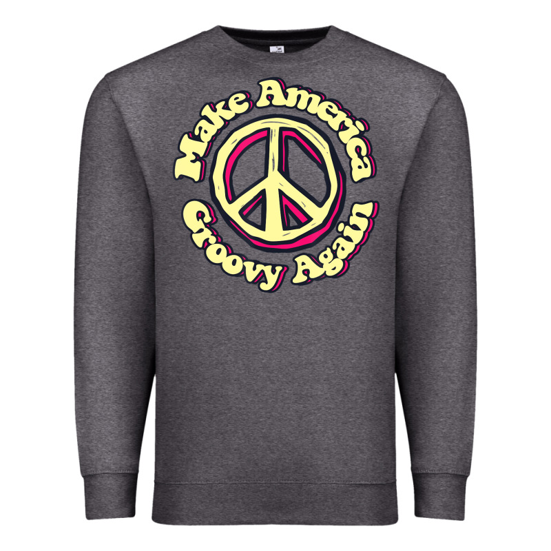 Make America Groovy Again Peace Sign 70s Retro Premium Sweatshirt by lanVoArt | Teevron