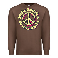 Chestnut Make America Groovy Again Peace Sign 70S Retro Premium Sweatshirt - lanVoArt