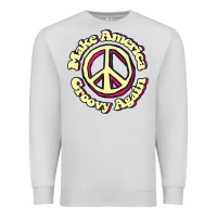 Dove Grey Make America Groovy Again Peace Sign 70S Retro Premium Sweatshirt - lanVoArt