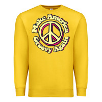 Lemon Make America Groovy Again Peace Sign 70S Retro Premium Sweatshirt - lanVoArt