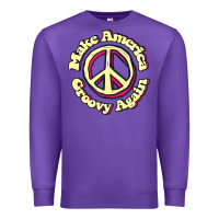 Purple Make America Groovy Again Peace Sign 70S Retro Premium Sweatshirt - lanVoArt