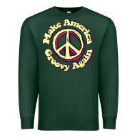 Sports Green Make America Groovy Again Peace Sign 70S Retro Premium Sweatshirt - lanVoArt