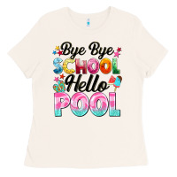 Bone bye bye school hello pool Ladies Tee - BarkalooDesign