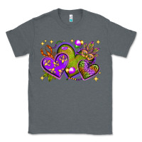 Charcoal Heather Mardi Gras hearts Classic Tee - NancyCooperArtShop