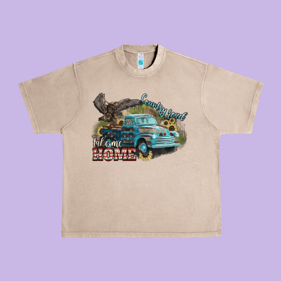 Truck Usa Country Road Take Me Home 4th Of July Urban Heavy Tee Designed By Howdyjamesfarm