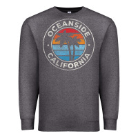 Charcoal Heather Oceanside California Ca Vintage Retro 70S Premium Sweatshirt - lanVoArt