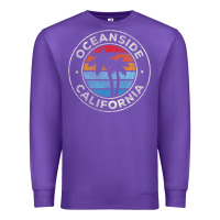Purple Oceanside California Ca Vintage Retro 70S Premium Sweatshirt - lanVoArt