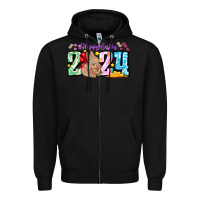 Black Happy Easter 2024 Zipper Hoodie - CowhideDigitalArt