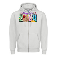 Dove Grey Happy Easter 2024 Zipper Hoodie - CowhideDigitalArt