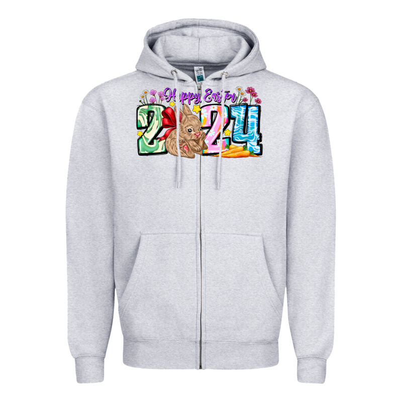 Happy Easter 2024 Zipper Hoodie by CowhideDigitalArt | Teevron