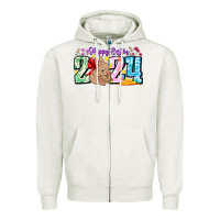 Oatmeal Heather Happy Easter 2024 Zipper Hoodie - CowhideDigitalArt