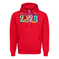 Red Happy Easter 2024 Zipper Hoodie - CowhideDigitalArt