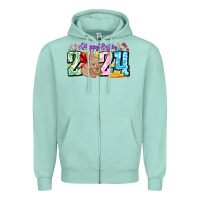 Seafoam Happy Easter 2024 Zipper Hoodie - CowhideDigitalArt