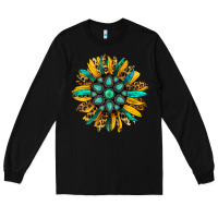 Black turquoise leopard sunflower Long Sleeve Tee - Jasminsmagicworld