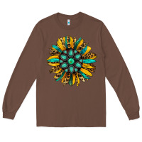 Chestnut turquoise leopard sunflower Long Sleeve Tee - Jasminsmagicworld