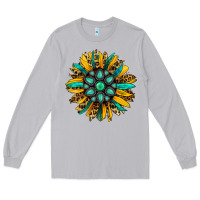 Moon Dust turquoise leopard sunflower Long Sleeve Tee - Jasminsmagicworld