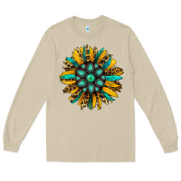 Mushroom turquoise leopard sunflower Long Sleeve Tee - Jasminsmagicworld