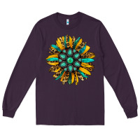 Plum turquoise leopard sunflower Long Sleeve Tee - Jasminsmagicworld