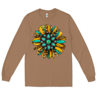 Toasted Coconut turquoise leopard sunflower Long Sleeve Tee - Jasminsmagicworld