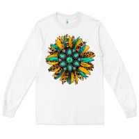 White turquoise leopard sunflower Long Sleeve Tee - Jasminsmagicworld