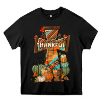 Black thankful fall cross Heavy Core Tee - BundleAndBundleShop