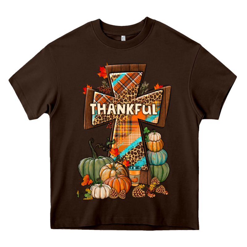 Thankful Fall Cross Heavy Core Tee by BundleAndBundleShop | Teevron