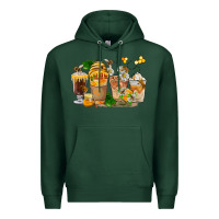 Sports Green Honey Bee Coffee Cups Premium Hoodie - FaDigitalArtStudio