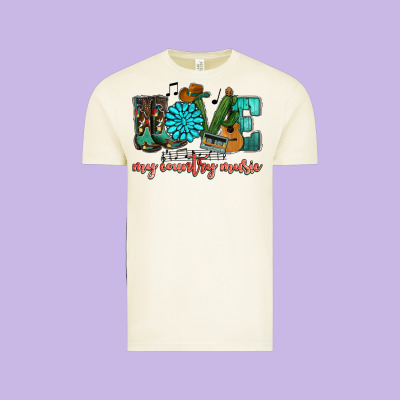 Western Love My Country Music Vintage Tee Designed By Howdyjamesfarm