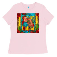Bubblegum Pink hundred percent latina strong woman Ladies Tee - Jasminsmagicworld