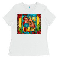 White hundred percent latina strong woman Ladies Tee - Jasminsmagicworld