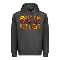 Charcoal Heather busy raising ballers softball Premium Hoodie - Jasminsmagicworld