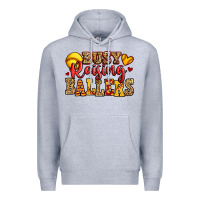 Heather Grey busy raising ballers softball Premium Hoodie - Jasminsmagicworld